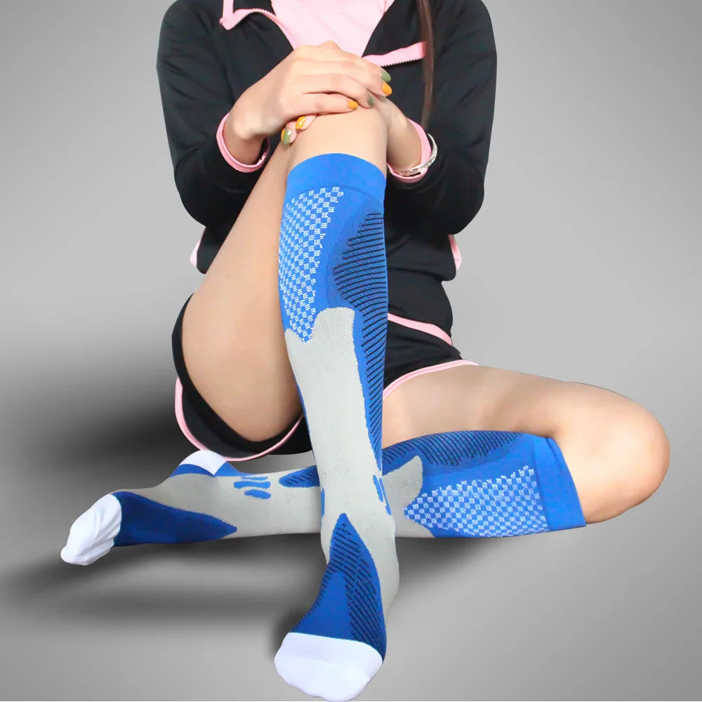 S-3XL chaussettes de Compression médicales varices soulagement de la douleur hommes femmes chaussettes de sport en plein air cyclisme course tourisme chaussettes élastiques