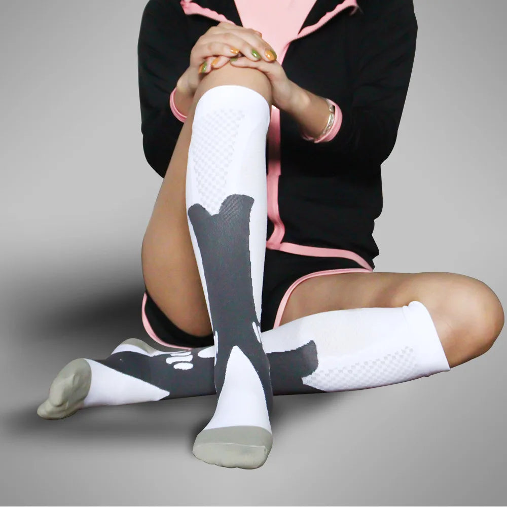 S-3XL chaussettes de Compression médicales varices soulagement de la douleur hommes femmes chaussettes de sport en plein air cyclisme course tourisme chaussettes élastiques