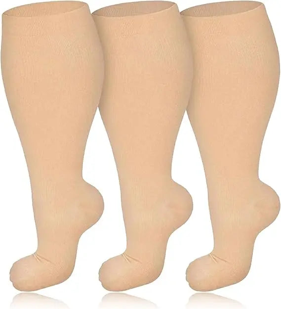 3 paires de chaussettes de Compression pour hommes, grande taille 2XL-7XL, 20-30 mmHg, mollet large, Extra Large, hauteur du genou, pour le soutien de la Circulation