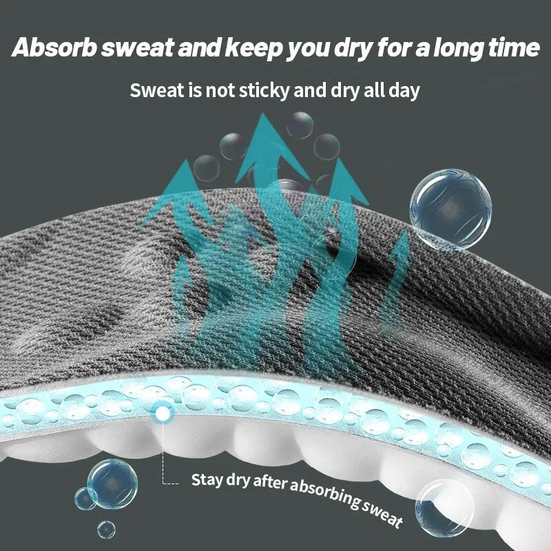 Semelle intérieure de sport Style nuage 4D, absorbant la sueur, respirante, épaisse, Absorption des chocs, semelle intérieure élastique Super douce et confortable