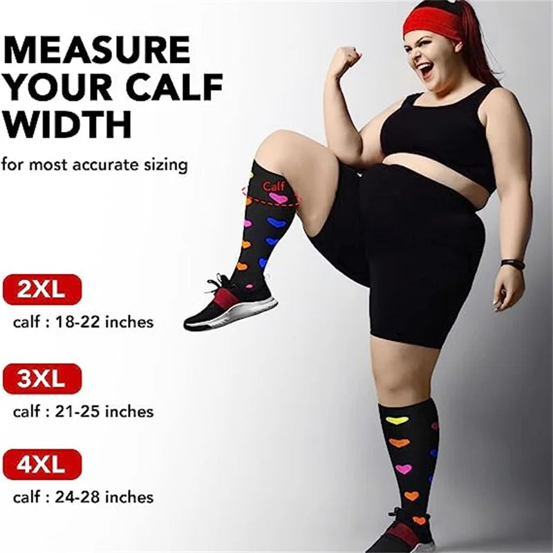 3 paires de chaussettes de Compression pour hommes, grande taille 2XL-7XL, 20-30 mmHg, mollet large, Extra Large, hauteur du genou, pour le soutien de la Circulation