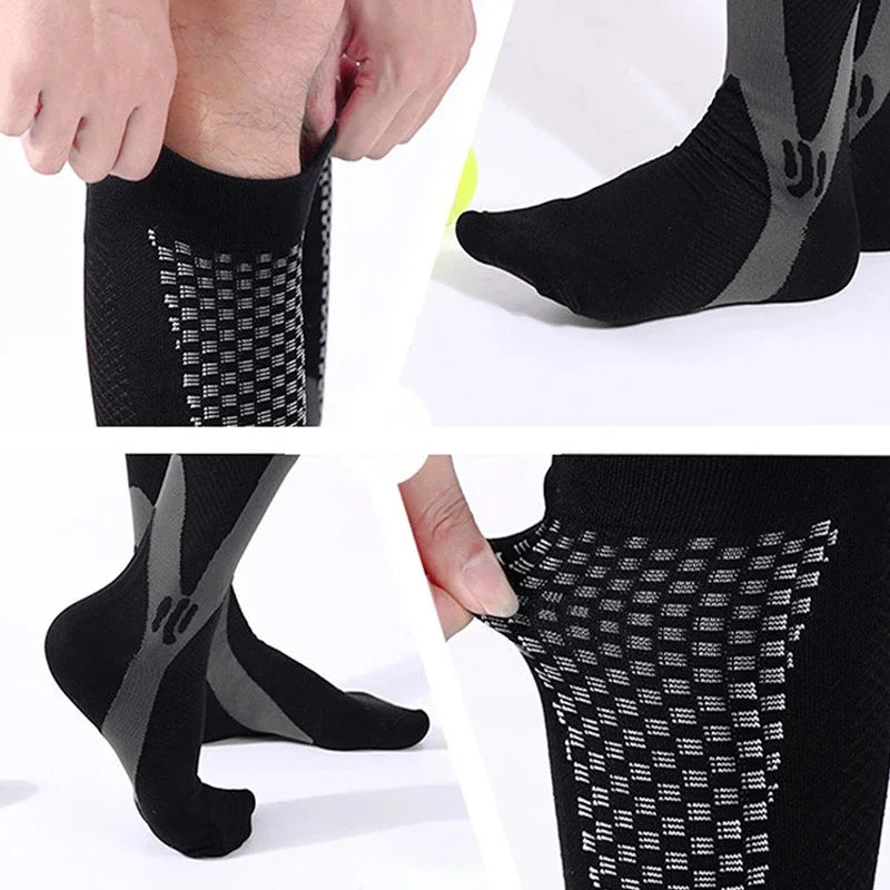 S-3XL chaussettes de Compression médicales varices soulagement de la douleur hommes femmes chaussettes de sport en plein air cyclisme course tourisme chaussettes élastiques