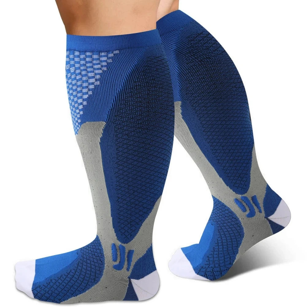 S-3XL chaussettes de Compression médicales varices soulagement de la douleur hommes femmes chaussettes de sport en plein air cyclisme course tourisme chaussettes élastiques