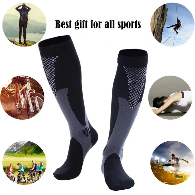 S-3XL chaussettes de Compression médicales varices soulagement de la douleur hommes femmes chaussettes de sport en plein air cyclisme course tourisme chaussettes élastiques