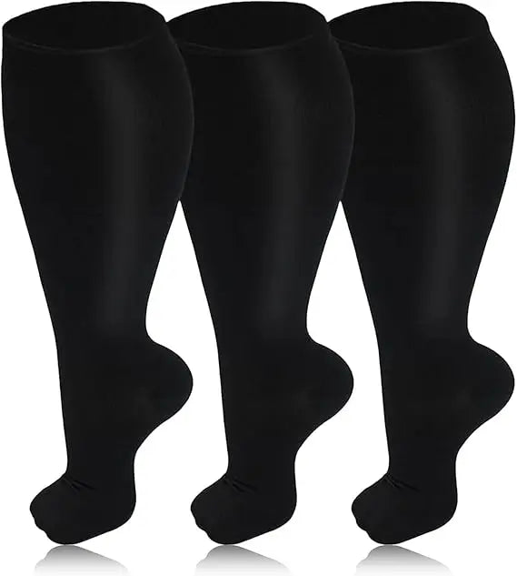 3 paires de chaussettes de Compression pour hommes, grande taille 2XL-7XL, 20-30 mmHg, mollet large, Extra Large, hauteur du genou, pour le soutien de la Circulation